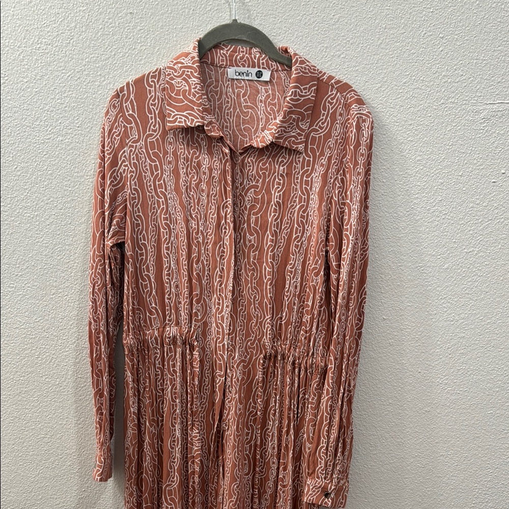 Benin Pink and White Patterned Dress